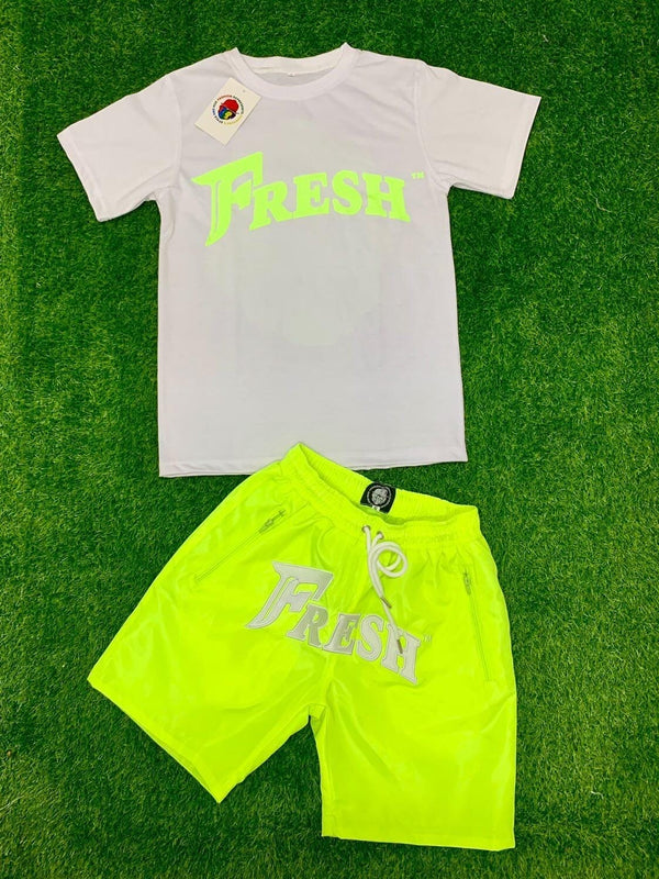 Mens tshirt and embroidered short set