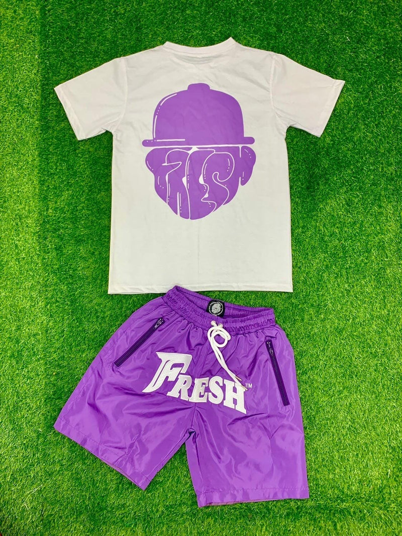 Mens tshirt and embroidered short set