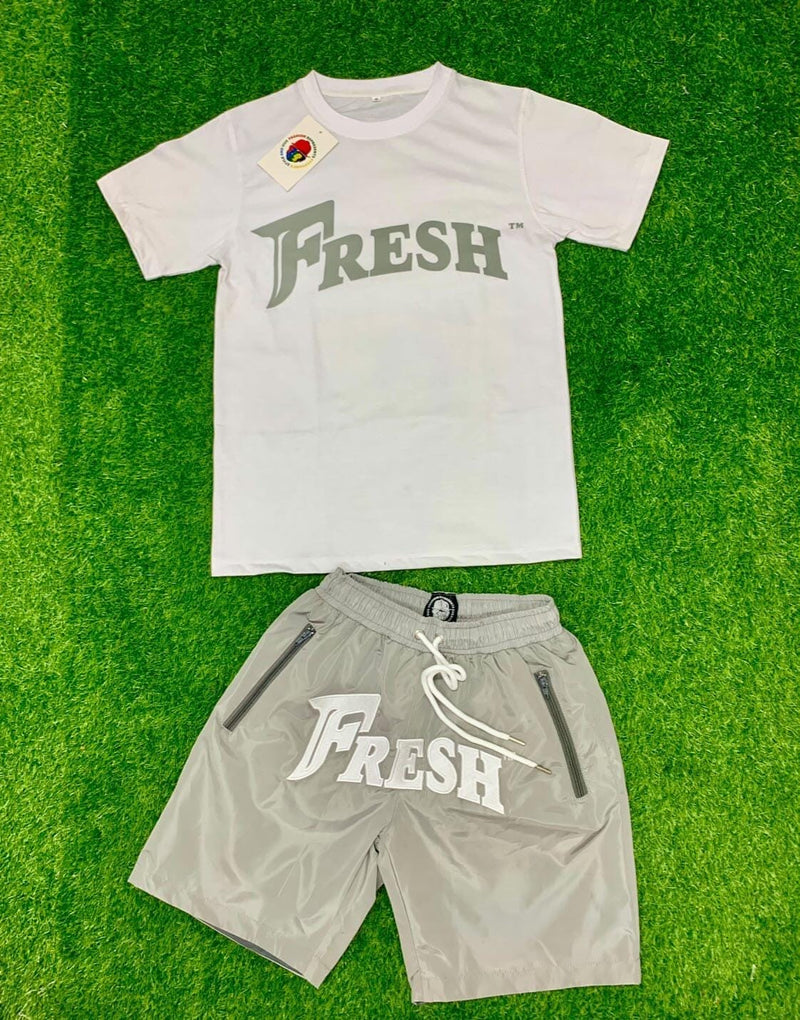 Mens tshirt and embroidered short set