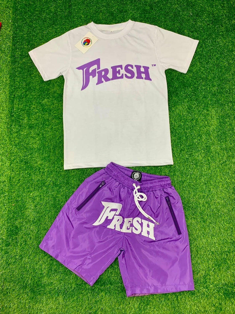 Mens tshirt and embroidered short set